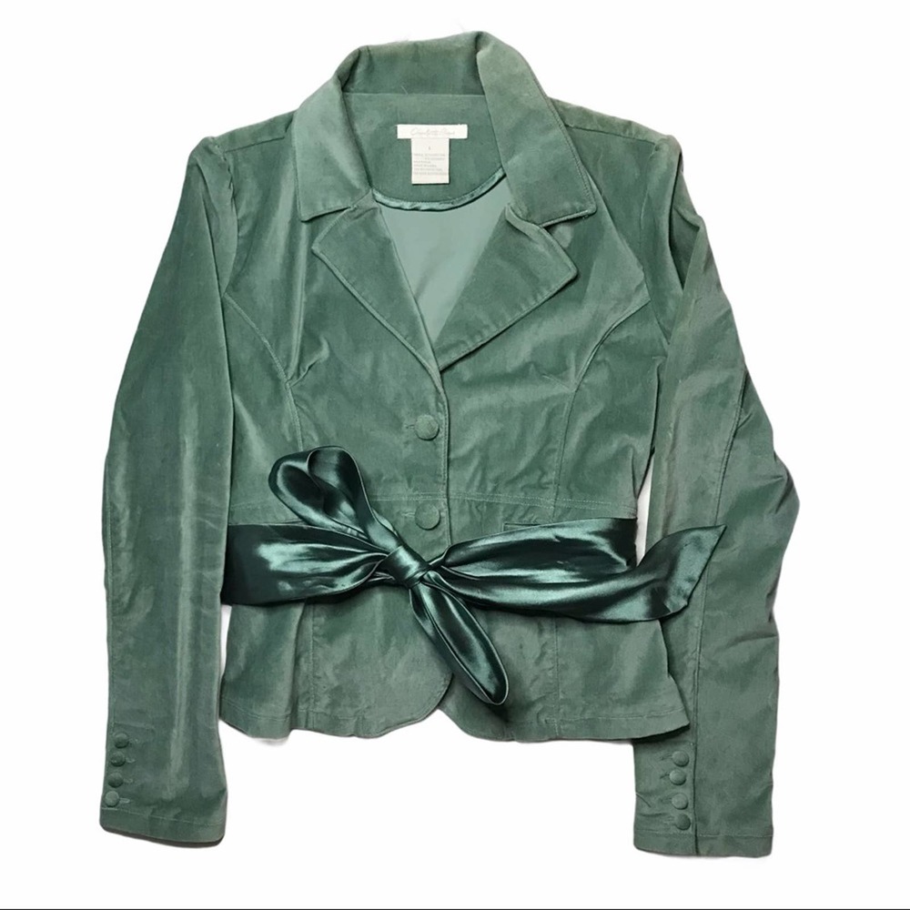 Charlotte Russe Velvety Blazer Coat w/ waist tie